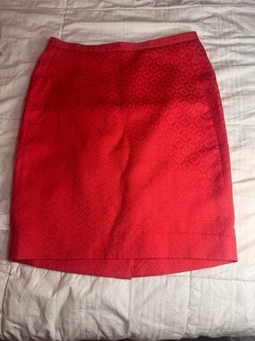 The Limited Pencil Skirt Red Textured Women's Cotton size 4P